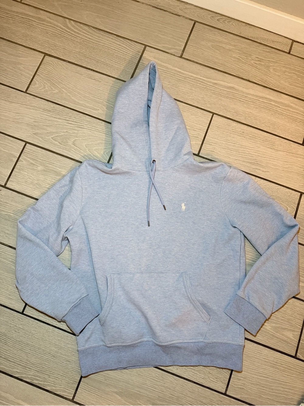 Ralph Lauren Light Blue Crewneck Hoodie - Men's Classic Polo size medium.